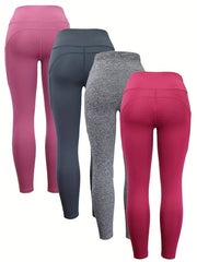 High Waist Yoga Leggings with Pocket Seamless Butt Lifting Elastic