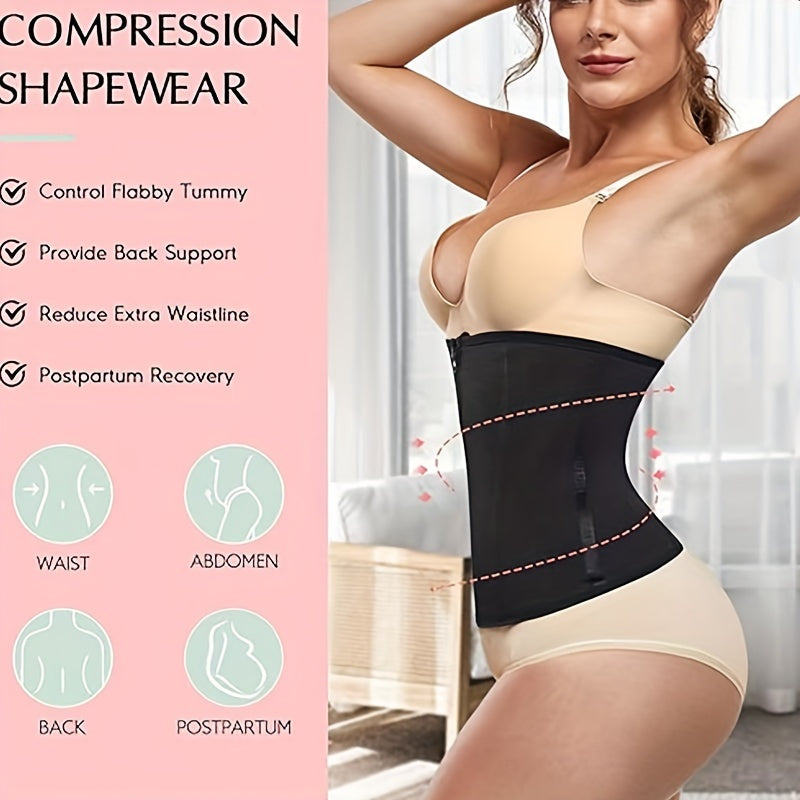 Waist Trainer Tummy Wrap Slim Zipper Girdle Belt Women's Shapewear