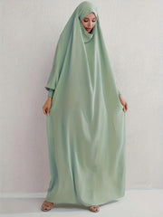 Abaya Dress Women's Plus Solid Long Sleeve Loose Full Length Dress