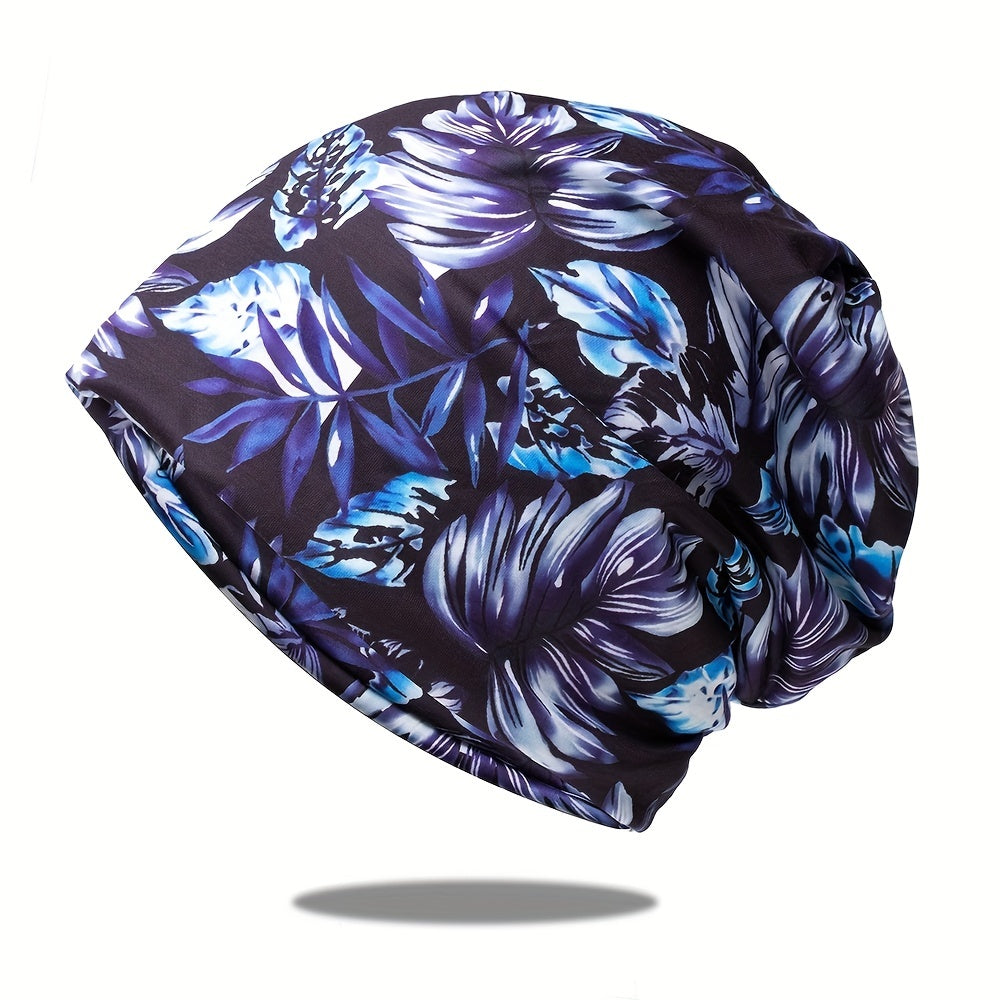 Men's Outdoor Dual-Purpose Hat, Printed Pullover Beanie