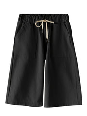 High Rise Wide Leg Drawstring Shorts Women's Plus