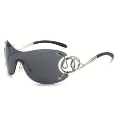 Snake Temple Sunglasses Gradient Rimless UV400