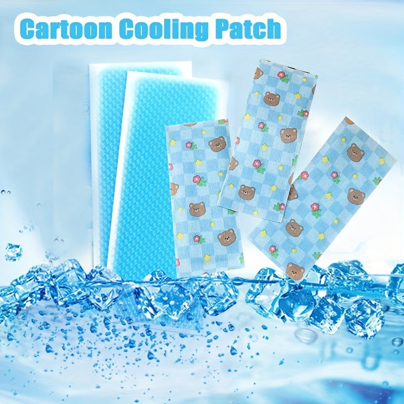 Kids Cartoon Cooling Stickers Baby Forehead Gel Pads