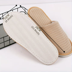 Women's Grid Pattern Plush Slippers Comfy Closed Toe Non Slip Shoes