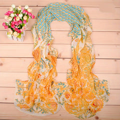 Boho Chiffon Scarf Phoenix Pattern Print Windproof Shawl