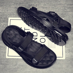 Men's Open Toe Hook And Loop Sandals Non Slip Comfortable Beach Shoes Summer