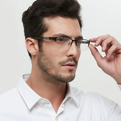 Half Frame Men's Business Metal Reading Glasses