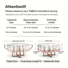 Waterproof Retro Flower Tablecloth for Outdoor Parties & Weddings