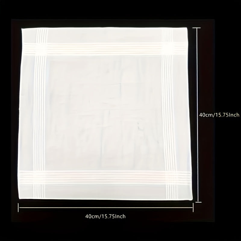 12 Pack Men's Handkerchiefs Soft Lightweight Suits Absorbent Christmas Gift