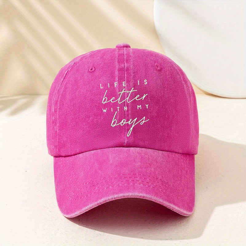 Distressed Letter Print Baseball Cap for Men Women