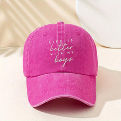 Distressed Letter Print Baseball Cap for Men Women