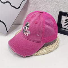 MAMA Flag Baseball Cap Vintage Washed Distressed Dad Hat
