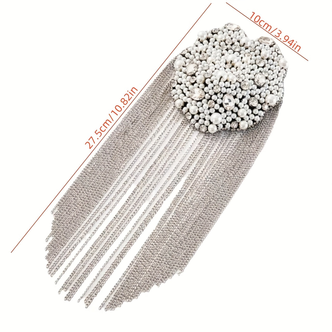 Rhinestone Tassel Shoulder Decoration for Suits & Costumes