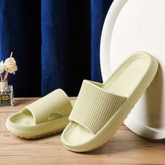 Men's Non Slip Pillow Slides Open Toe Slippers for Indoor Outdoor