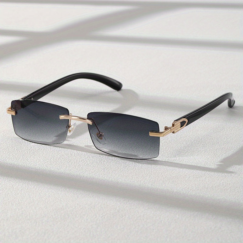Gradient UV400 Rimless Sunglasses for Women Men