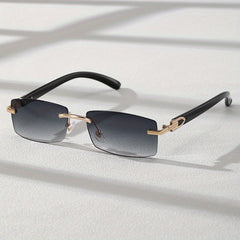 Gradient UV400 Rimless Sunglasses for Women Men