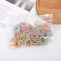 100 Colorful Mini Hair Ties for Kids