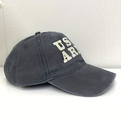 American Flag Embroidery Baseball Cap Gray Washed Distressed Dad Hats
