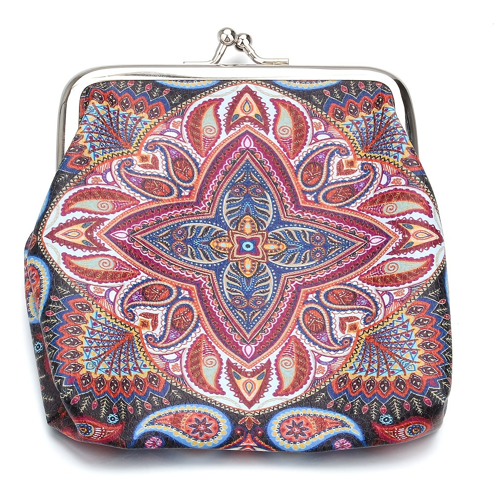 Ethnic Style Coin Purse Geometric Pattern Small Wallet Girl s Bank Card Bag