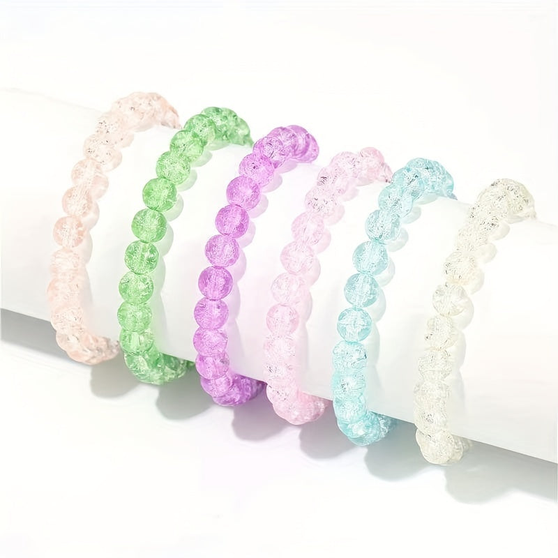 Crystal Glass Beaded Chain Bracelet for Men Women