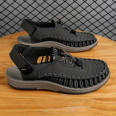 Men's Breathable Closed Toe Hollow Strap Sandals