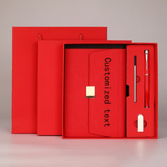 Personalized A5 PU Leather Notebook Magnetic Closure Red Gray Green Yellow