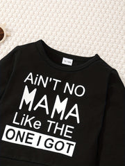 Toddler Boy's 2pcs Sweatshirt & Pants Set MAMA Print