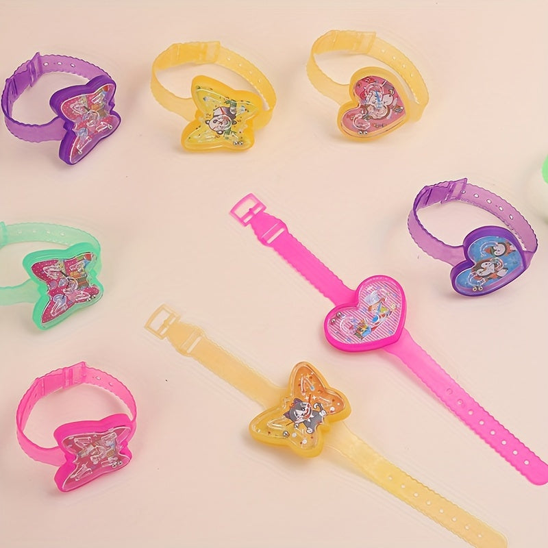 Set of 20 Cartoon Heart and Butterfly Maze Watches in Various Colors