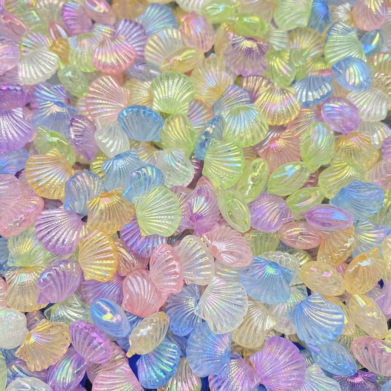 35pcs Transparent Colored Shell Beads Bulk for DIY Bracelets Necklaces