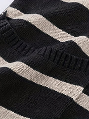 Casual Sweater Women's Plus Stripe Print Boat Neck Jumper