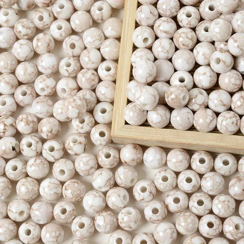 50pcs 8mm Spray Paint Round Beads 13 Colors for Jewelry Making