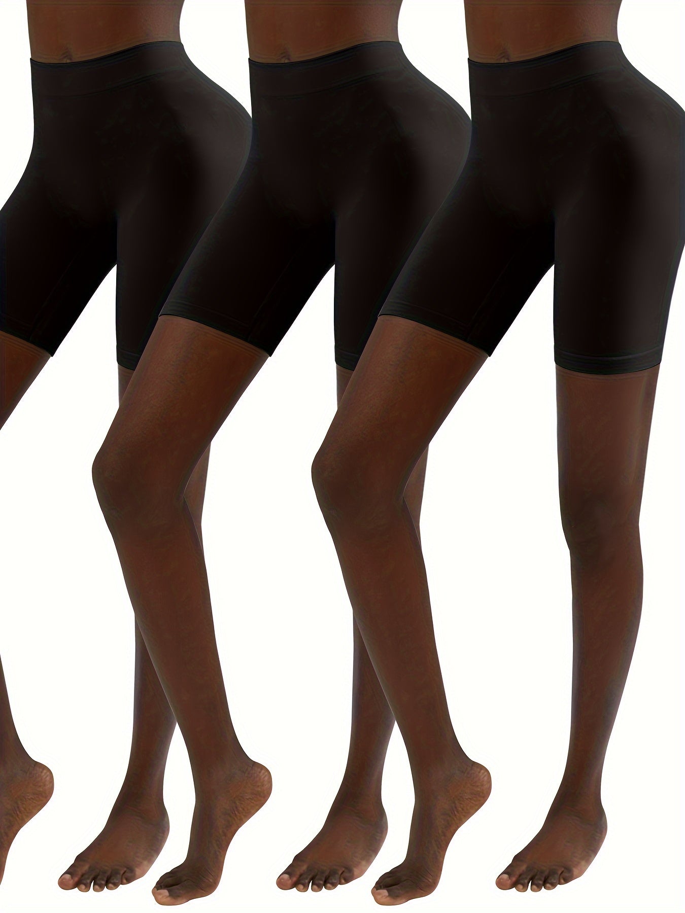 3pcs Seamless Solid Shaping Shorts Tummy Control Compression Butt Lifting