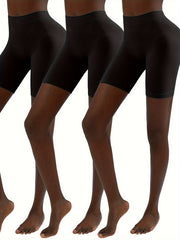 3pcs Seamless Solid Shaping Shorts Tummy Control Compression Butt Lifting