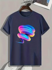 Neon Pattern Print Men's Graphic T shirt Casual Comfy Tee Summer Wear
