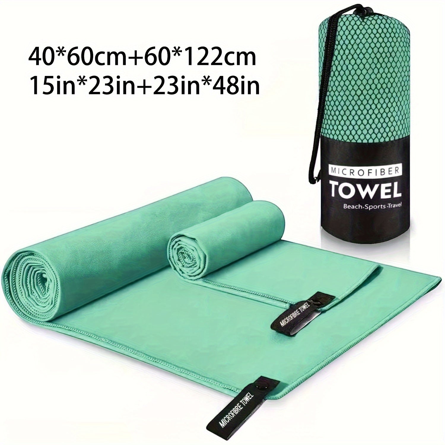 2 Pack Microfiber Travel Towel Quick Dry Towel Camping Beach Towel