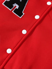 Boys Varsity Jacket Long Sleeve Letter Graphic Baseball Collar Embroidered Block