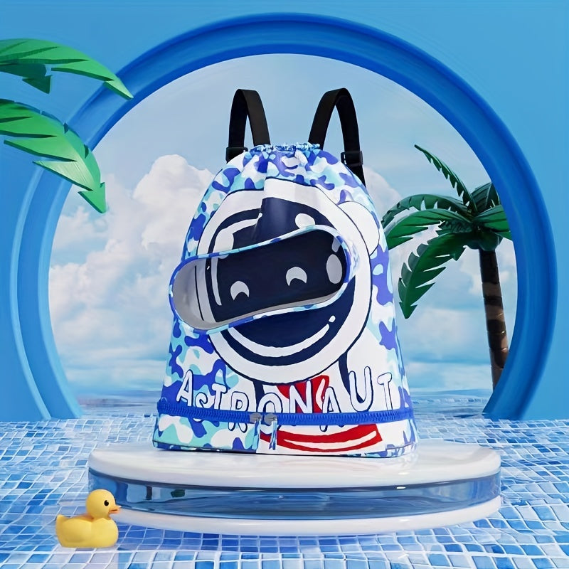 Waterproof Swimming Bag Beach Backpack Kids Dry Wet Storage Cartoon Astronaut