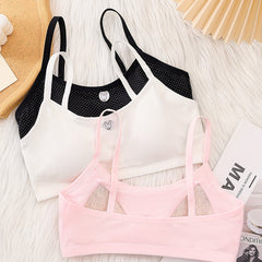 3pcs Girl's Comfy Bralette Solid Underwear for Kids