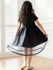 Girls' Rabbit Ears Cotton Dress for Summer Parties