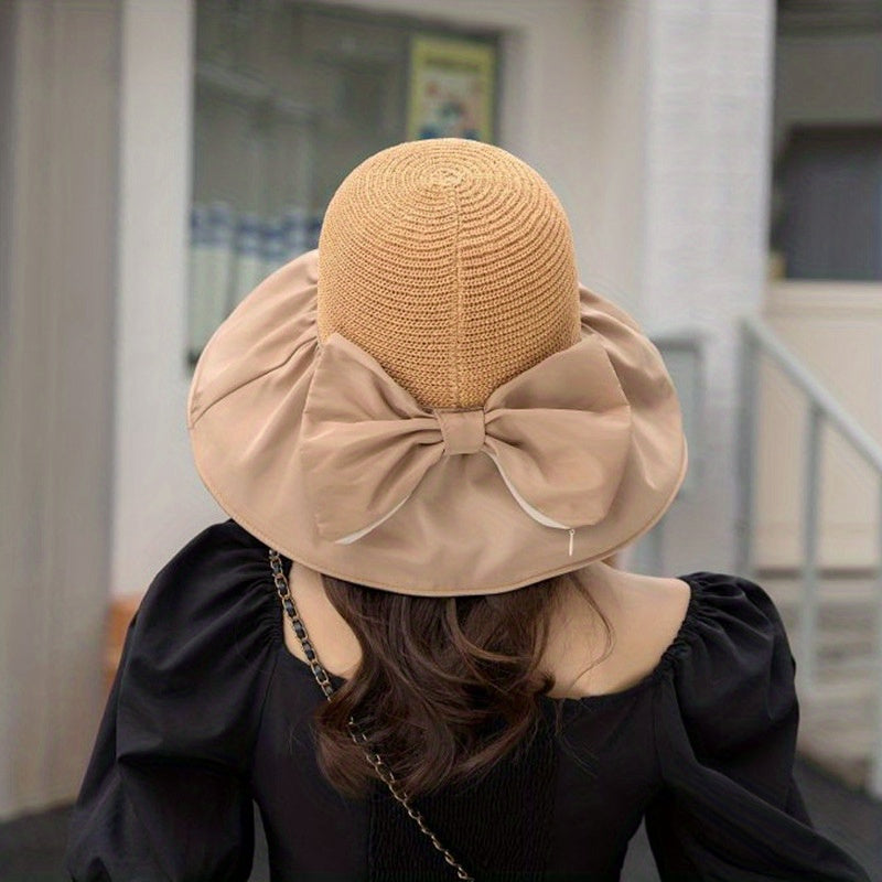 Crochet Stitch Sun Hat Wide Brim UV Protection