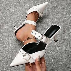 Women's Double Buckle Strap Pumps