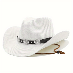 Boho Cowboy Straw Hat for Beach, Versatile Sun Hat