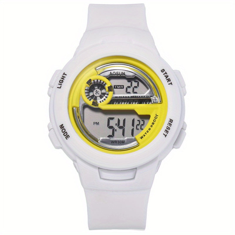 Teen Casual Digital Silicone Watch Multifunctional Electronic Watch Gift