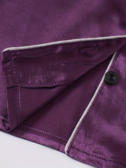 Boys 2pcs Pajamas Top & Shorts Purple Set