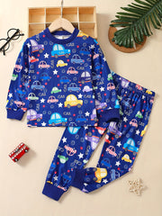 Boy's Car Print Long Sleeve Pajama Set