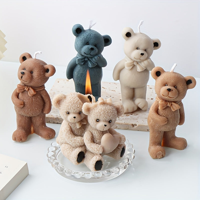 Hug Bear Scented Candle Silicone Mold Christmas Decoration