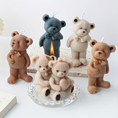 Hug Bear Scented Candle Silicone Mold Christmas Decoration
