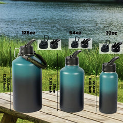 32oz 64oz 128oz Insulated Stainless Steel Sports Water Bottle