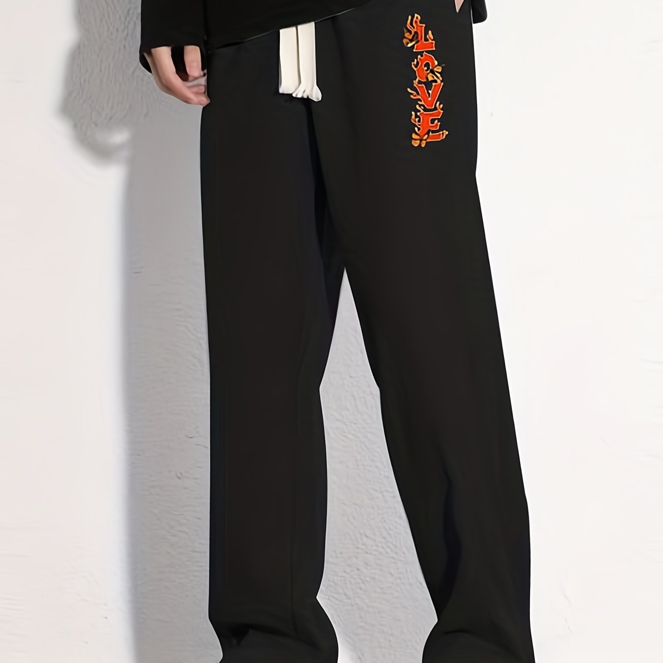 Cartoon Print Joggers Men's Casual Loose Fit Drawstring Pants