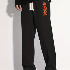 Cartoon Print Joggers Men's Casual Loose Fit Drawstring Pants